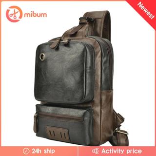 Túi xách nam Ba lô Túi xách Da PU cổ điển có cổng sạc USB Túi đeo vai để cắm trại thể thao Đi bộ đường dài