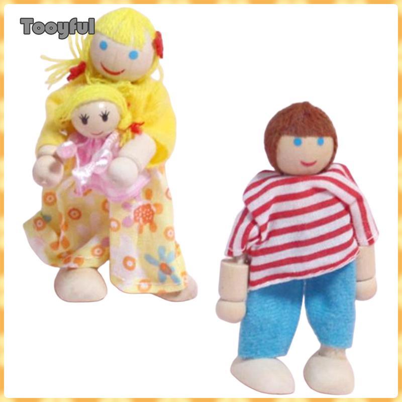 Bộ Gia Đình Nhà Búp Bê Tooyful Búp Bê Thu Nhỏ Cho Bé Trai Bé Gái Mầm Non Trẻ Em