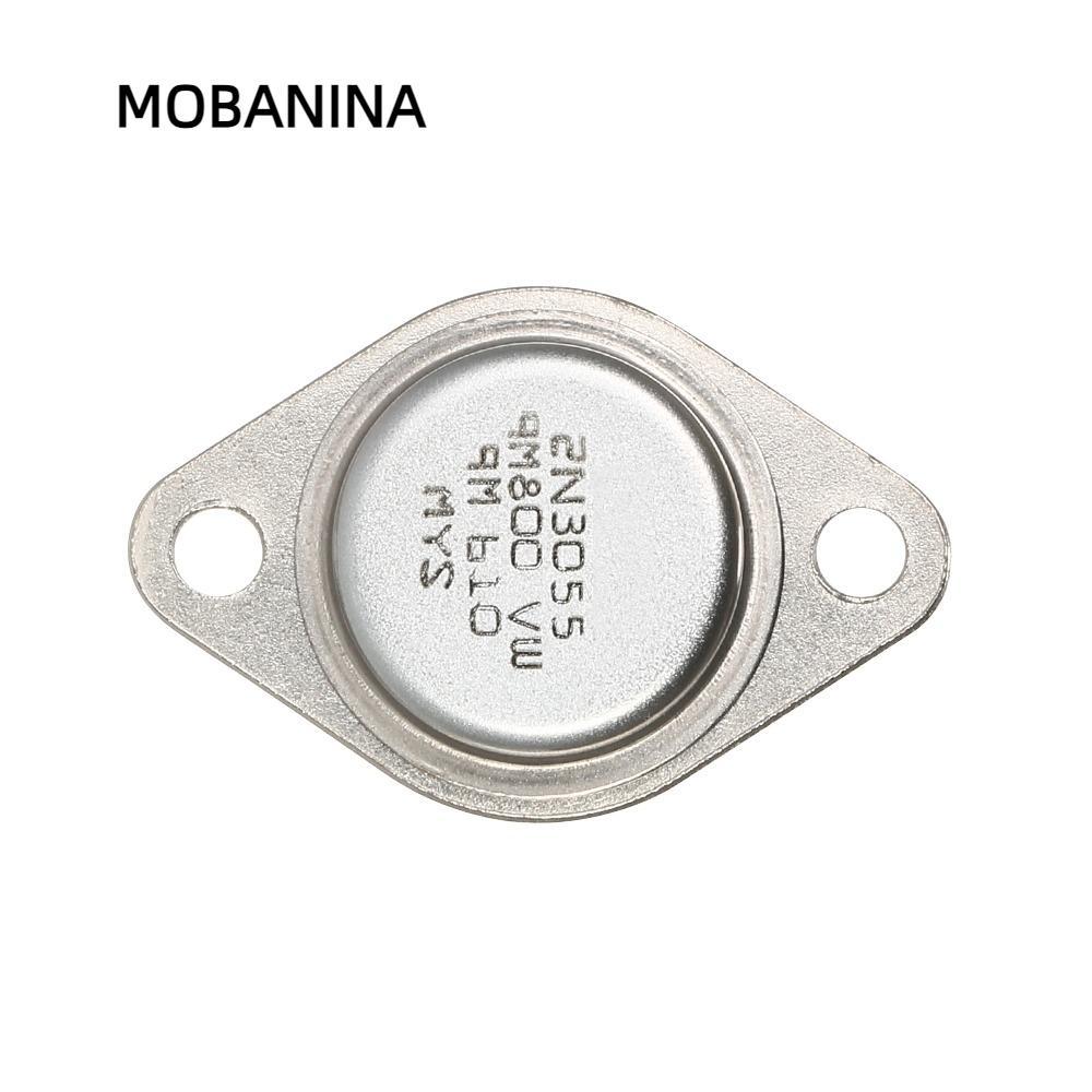 MOBANINA 5 Cái 2N3055 Điện Transistor, Kim Loại 15A / 60V Điện, Bộ Transistor TO-3 2N3055 NPN Transi
