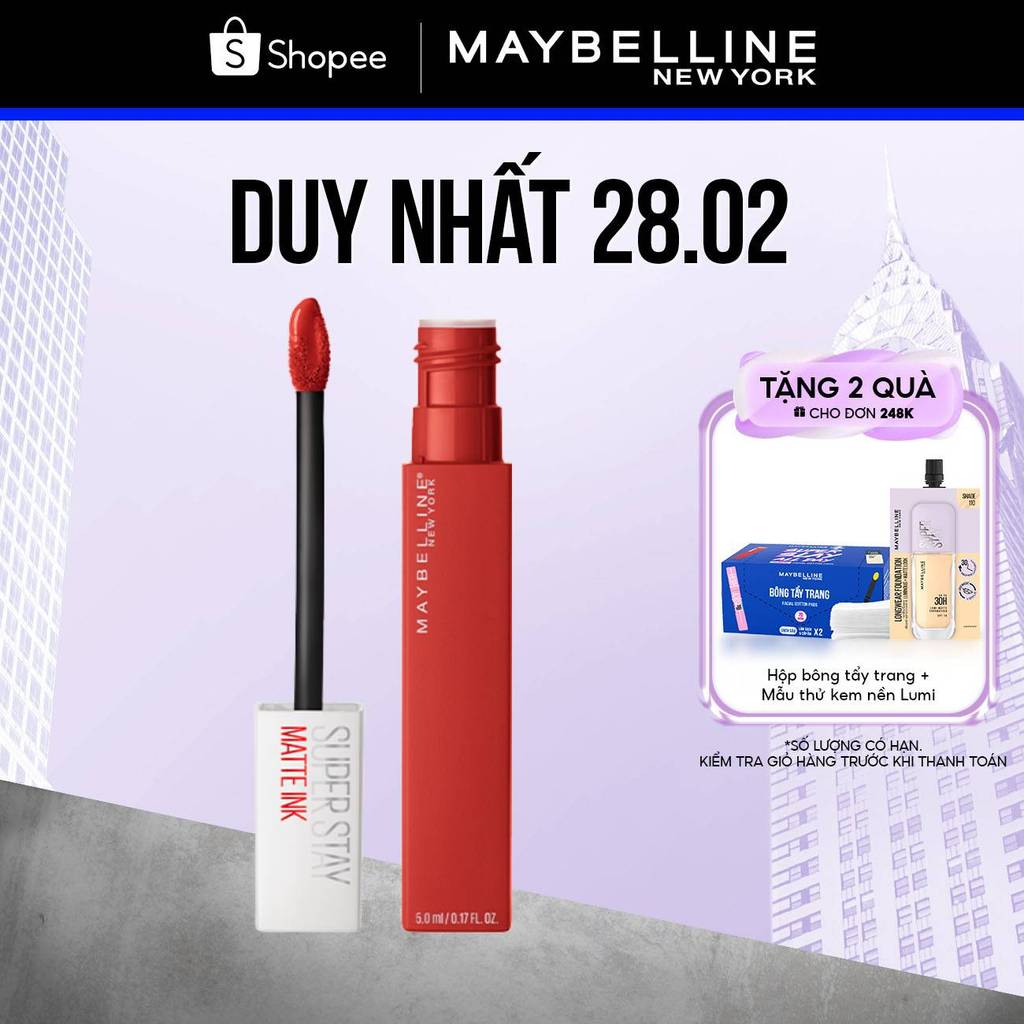 Son Kem Lì 16h Lâu Trôi Maybelline New York Super Stay Matte Ink City Edition Lipstick 5ml