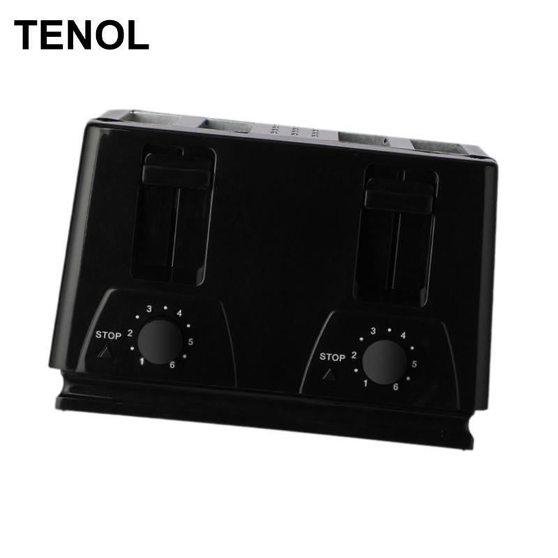 Máy nướng bánh mì đếm 4 lát Bảng điều khiển độc lập đôi tự động Máy làm bánh mì bằng thép không gỉ có thể điều chỉnh cho bánh quế