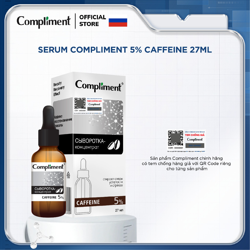 Serum Compliment 5% Caffeine làm săn chắc, hỗ trợ tái tạo và chống lão hóa 27ml