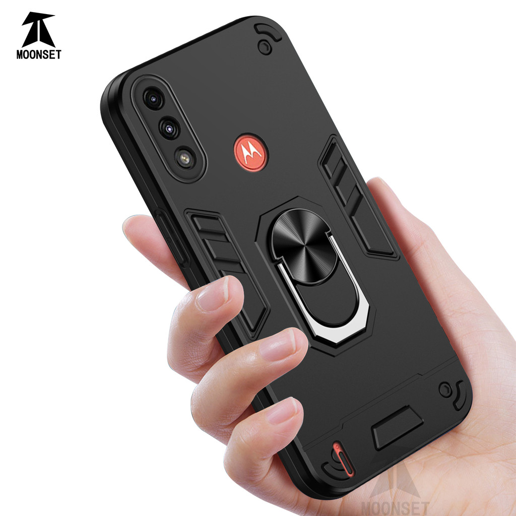 Dành Cho Motorola Moto E7 Power / E7i Power Ốp điện thoại Cứng Có Giá Đỡ Nhẫn Cạnh Mềm Chống Sốc Chố