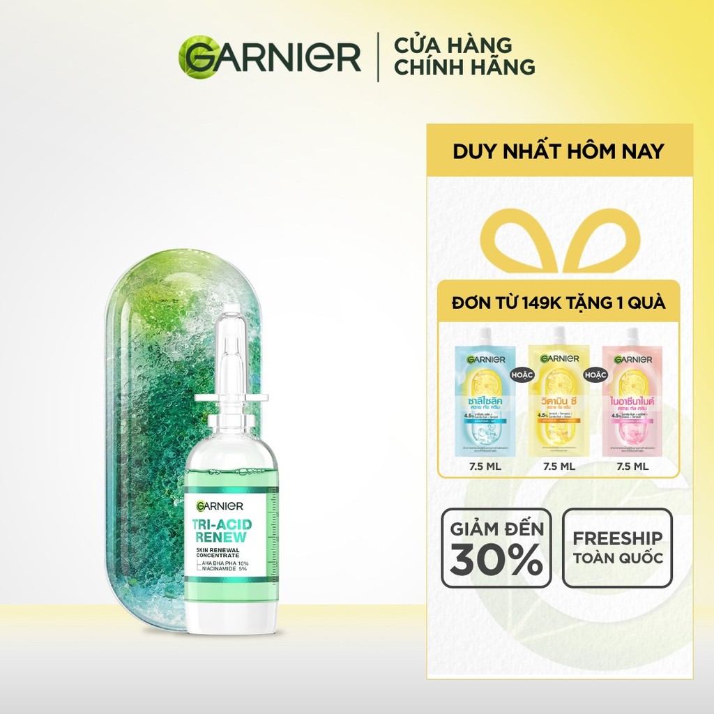 Serum Tri-Acid Garnier thế hệ mới 15% [PHA,AHA BHA ,NIACINAMIDE] giúp da trông sáng hơn láng hơn khỏ