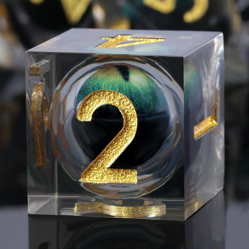 DND Eye Resin DND Dice Sharp Edge Resin D & D Die kèm hộp quà tặng cho Dungeons và Dragon Game (Mắt 