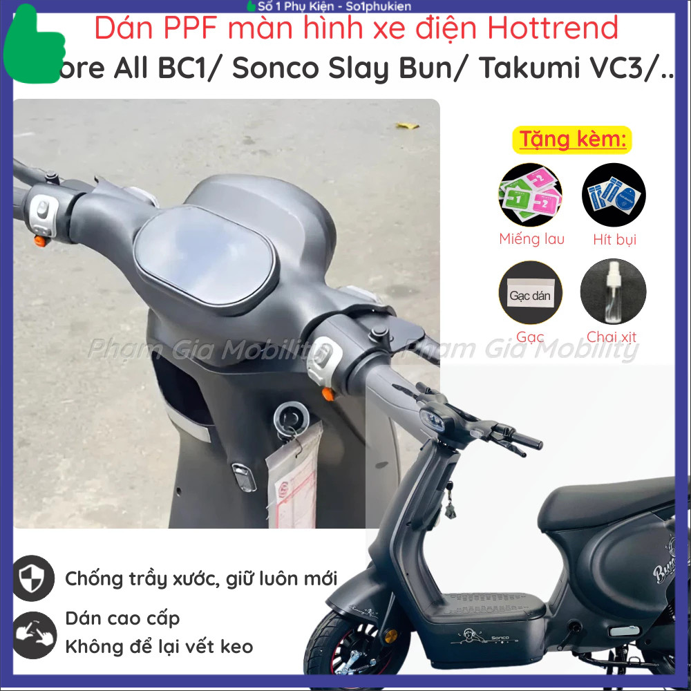 Dán PPF màn hình dành cho đồng hồ xe điện Sonco Before All BC1 Takumi VC3 Kaishi Star Osakar Rova VC