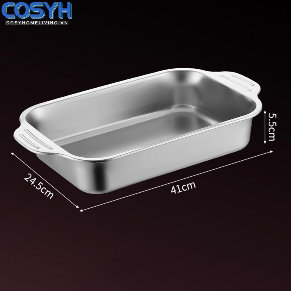 <cosyh>Three Piece Stainless Steel Lasagna Pans with Flanged Lid for Moisture Retention