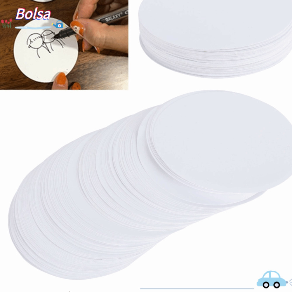 BOLSA 100 Chiếc Trống Huy Hiệu Giấy, Vòng Tròn Trước Cắt Trống Huy Hiệu Máy In Giấy, Huy Hiệu Giấy T