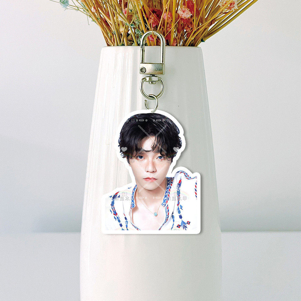 Chen Linong Nền Trắng Acrylic Hai Mặt Móc Khóa Schoolbag Mặt Dây Chuyền Hỗ Trợ Hình Ảnh Ngoại Vi 202
