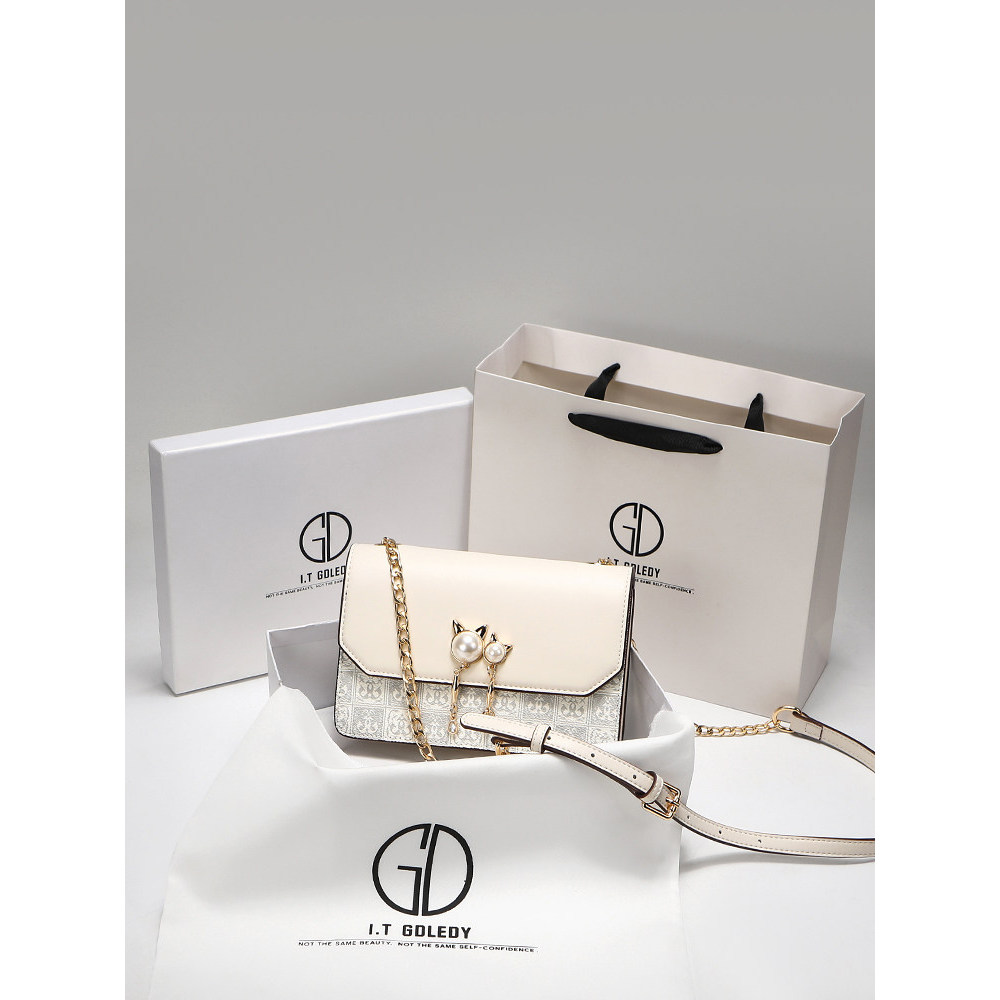IT GDLEDY Da Thật Chính Hãng Nhẹ Sang Trọng Dây Xích Túi Đeo Vai Nữ 2026 Phong Cách Mới Túi Messenge