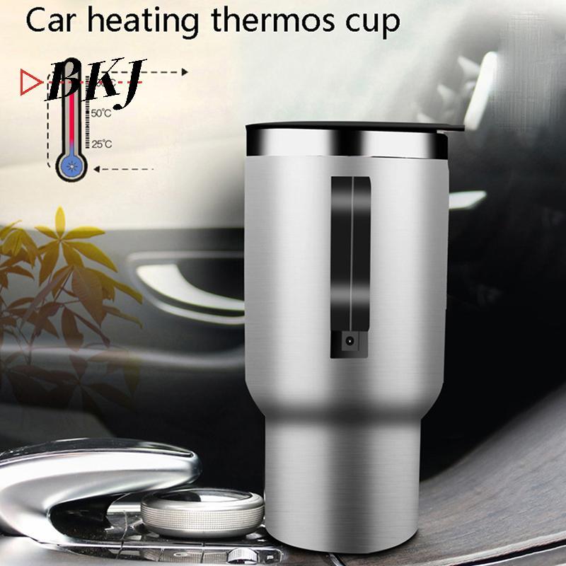 [KJ] Ấm đun nước ô tô bằng thép không gỉ 12V 450ml Cốc cà phê sưởi ấm USB [Mới]