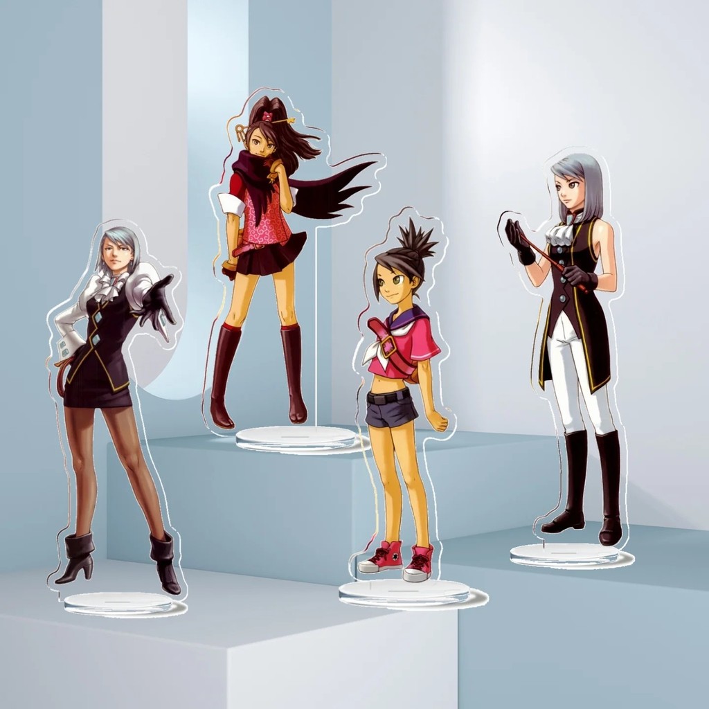 Mô hình Standee Ace Attorney Investigations Miles Edgeworth Mikumo Ichijou mica trang trí bàn quà tặ