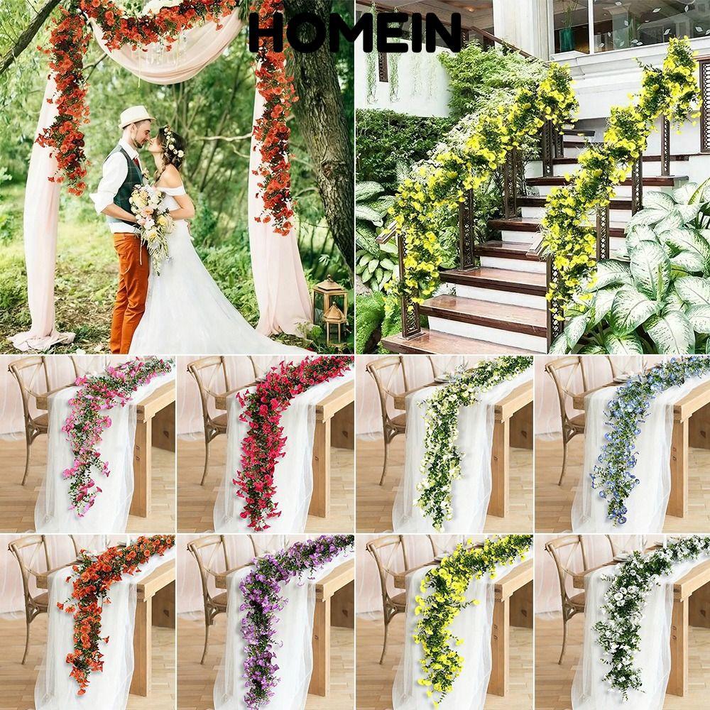 HOMEIN Sống Động Như Thật Morning Glory Vine, Phụ Kiện DIY Morning Glory Hoa Nhân Tạo, Hoa Giả Chất 