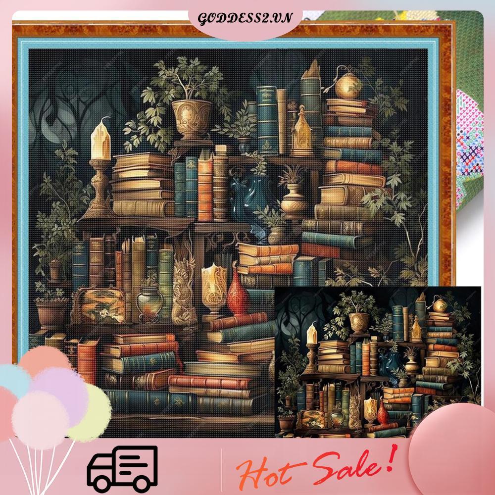 Sách In Hình Chữ Thập Bộ 50x50cm DIY 11CT Thêu Thủ Công Bộ Trang Trí Nhà Cửa