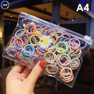 Set 100 Dây Cột Tóc Co Giãn Nhiều Màu Sắc