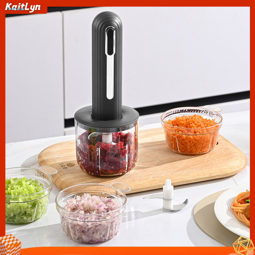 < Kaitlyn > Máy chế biến thực phẩm với 2 lưỡi dao 3 bát Máy nghiền thực phẩm Mini Máy xay thực phẩm điện Máy xay thịt Máy xay sinh tố chay có thể sạc lại di động với 2 lưỡi dao 3 bát cho nhà bếp