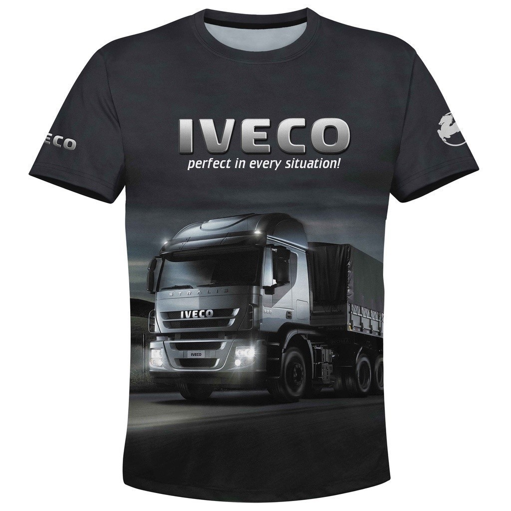 Áo thun thời trang 2026 Iveco Trucks [UNK] Áo thun in hình có độ phân giải cao thủ công [UNK] Áo thu