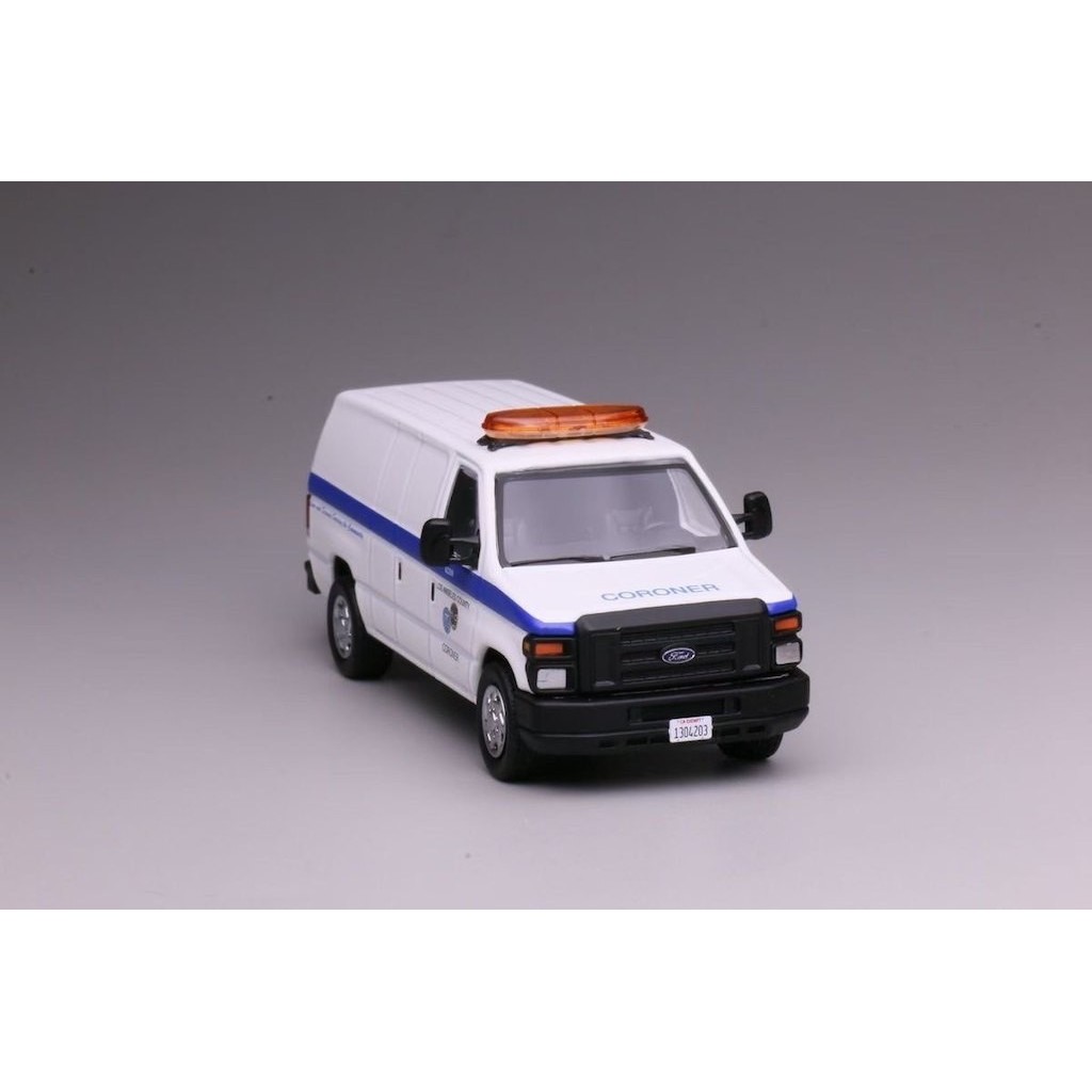 Mytopshop 1: 64 596 Trắng LA Coroner E350 Super Duty Wagon Van Model Diecast Collect Display Metal C