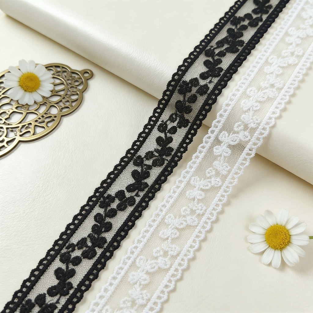 2 / 5Yard 4cm Hoa Thêu Ren Ruy Băng Lưới Ren Viền Cho Đầm Váy May DIY Trang Trí