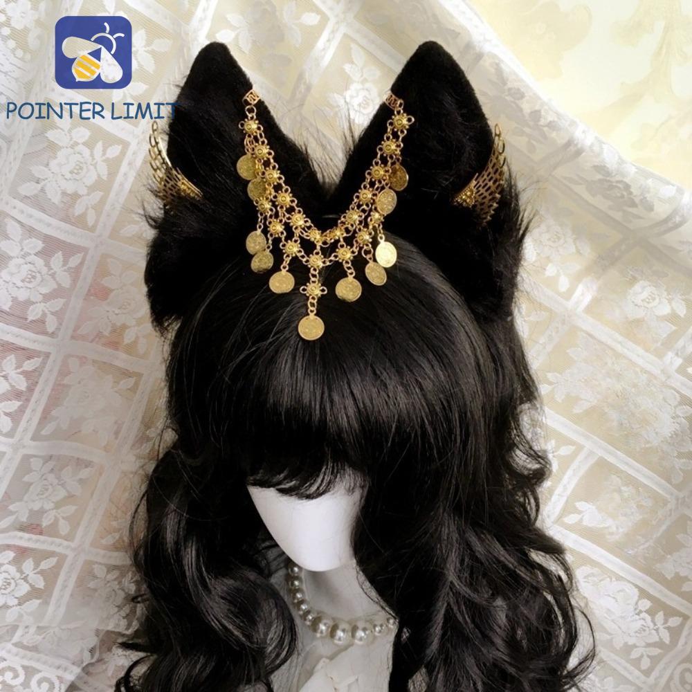 Tai Động Vật Băng Đô Cosplay Anubis - Cánh Vàng Hợp Kim, Phong Cách Gothic Ai Cập