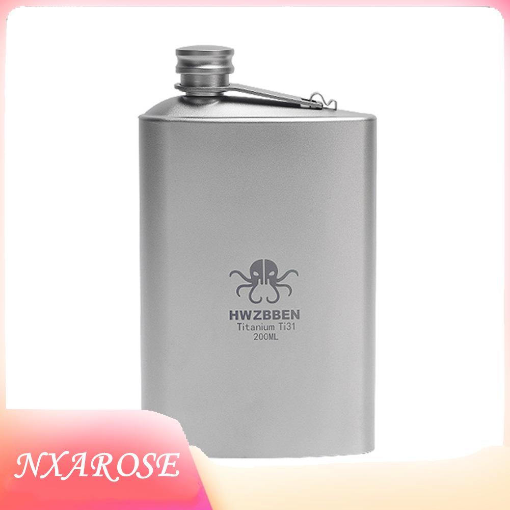 Nxarose 250ml rượu whisky Ti Flask chống rò rỉ cho cắm trại ngoài trời