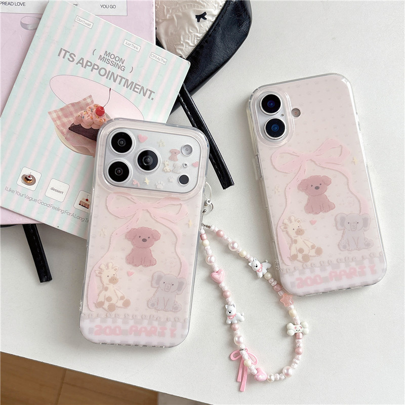 IPhone 17 Pro max Nơ và mô hình động vật nhỏ Chất liệu TPU xử lý IMD Vỏ điện thoại