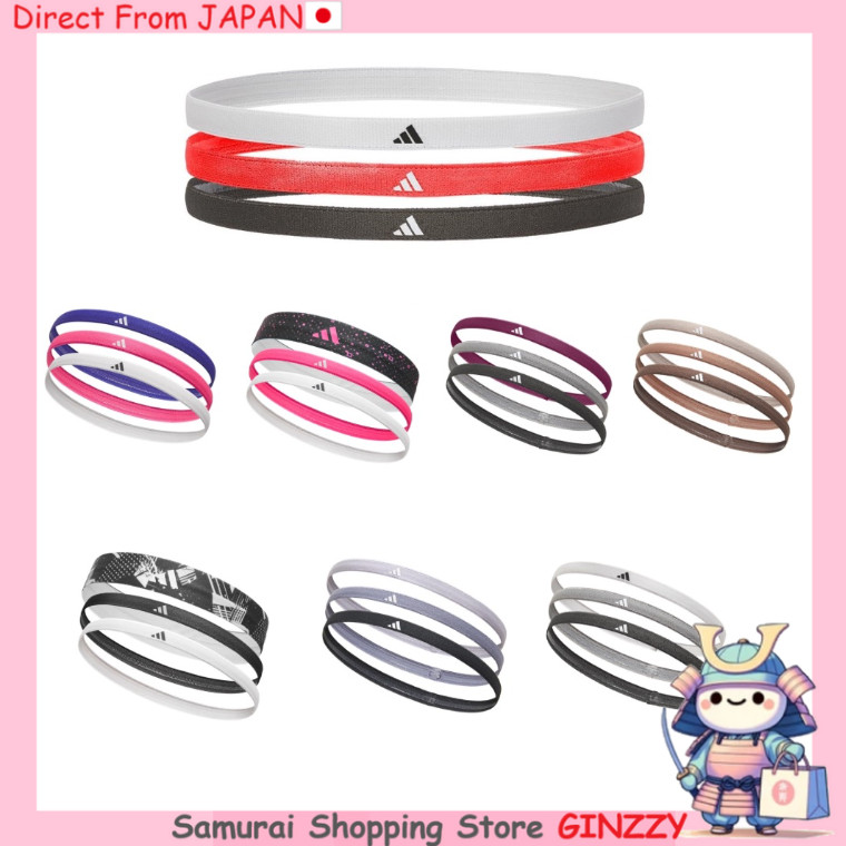 Băng đô thể thao adidas 3 cái, kích thước tự do, vật liệu co giãn, 3 màu, dễ chăm sóc Japan sports