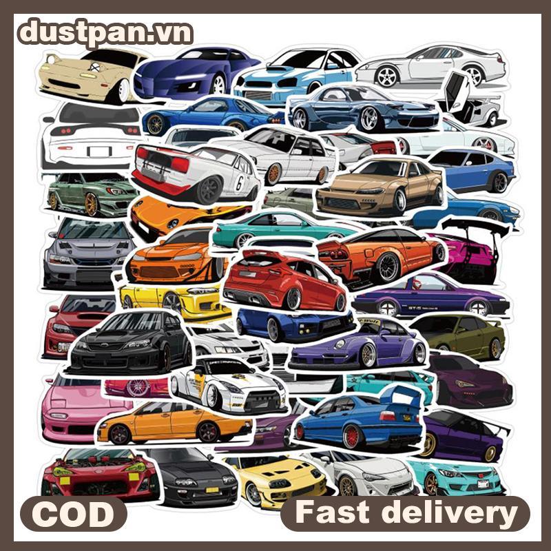 DUSTPAN 50 Cái JDM Ô Tô Ô Tô Graffiti Miếng Dán Đàn Guitar Vali Ván Trượt Miếng Dán.