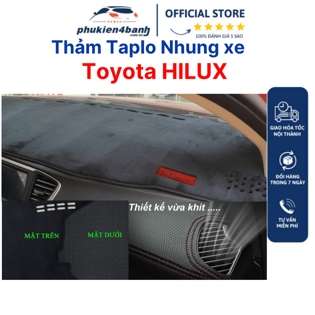 Thảm taplo nhung Toyota HILUX 2011-2012