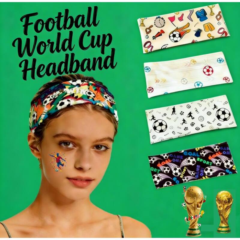 Bóng đá World Cup - Headband có in hình, co giãn, phù hợp outdoor & gym, unisex