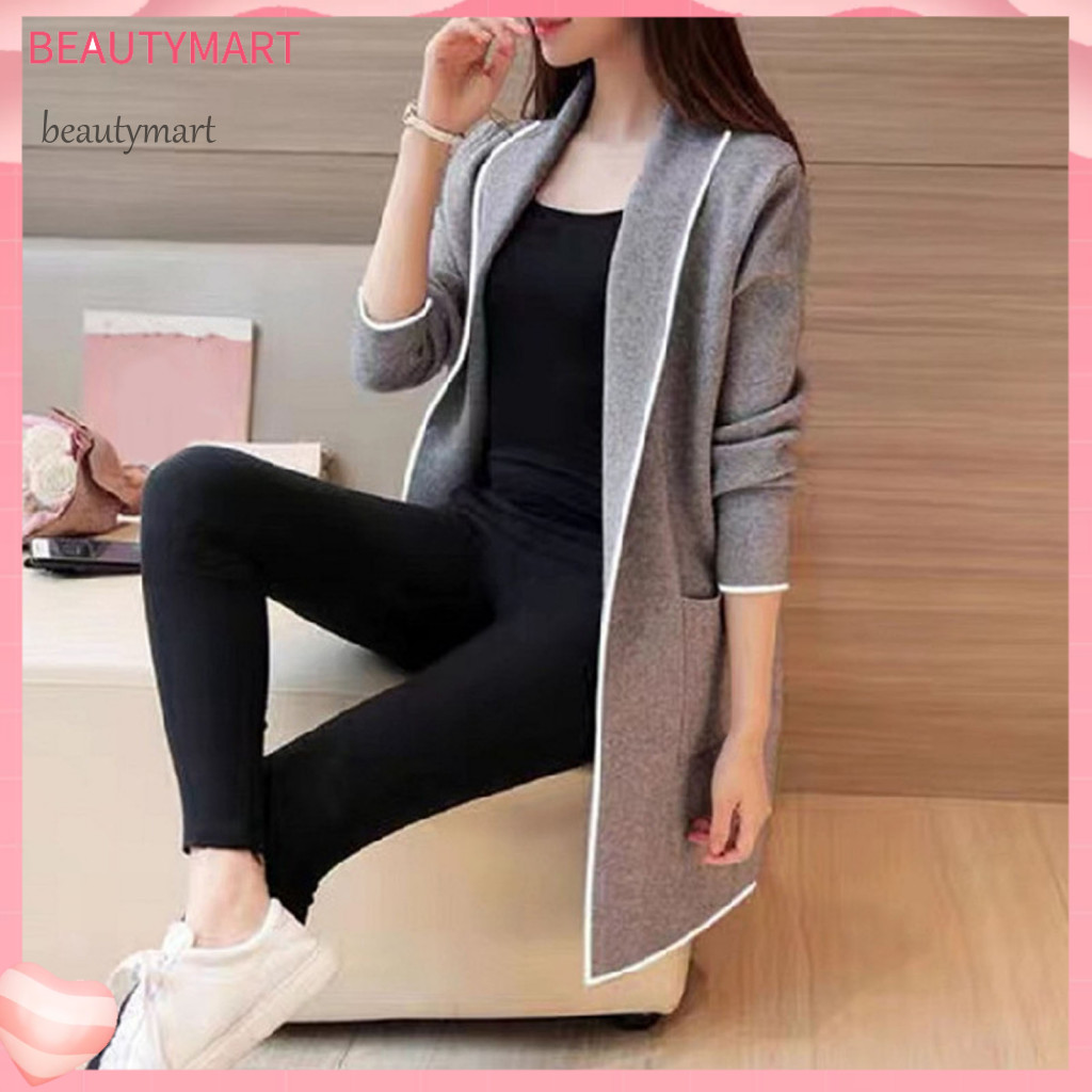 [beautymart] Áo khoác nữ ấm áp Áo khoác nữ thông thường Áo khoác nữ mùa thu đông - Áo len Cardigan h