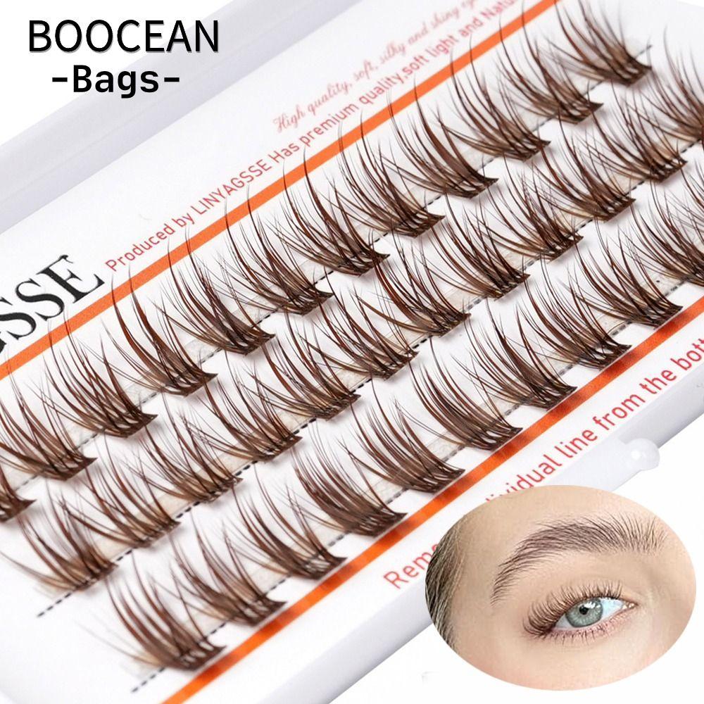 Lông mi cá nhân BOOCEAN, C / D Curl Handmade Brown Anime Cluster Mi, Fairy Wispy 11 ~ 15mm Chiều dài