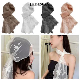 Băng đô thêu JKDESIGN phong cách Pháp với hoạ tiết hoa, size 140 × 30cm