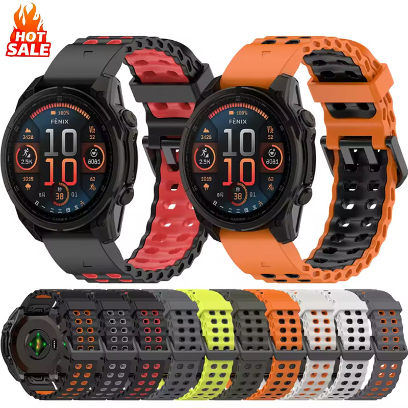 22mm 26mm Marine Silicone QuickFit Dây đeo thể thao cho Garmin Fenix E 8 8x 7 7X / 6 6X PRO / 5 5x P