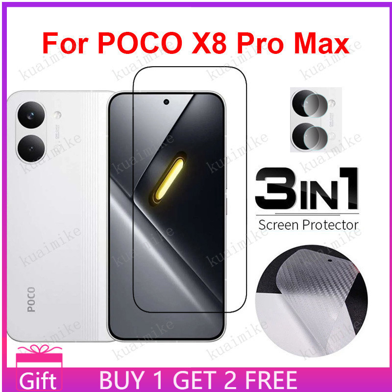 Phim kính cường lực 3 TRONG 1 POCO X8 Pro Max cho POCO X8 X7 X6 M8 M7 F8 F7 Pro F8 Ultra Mi 15T 14T 