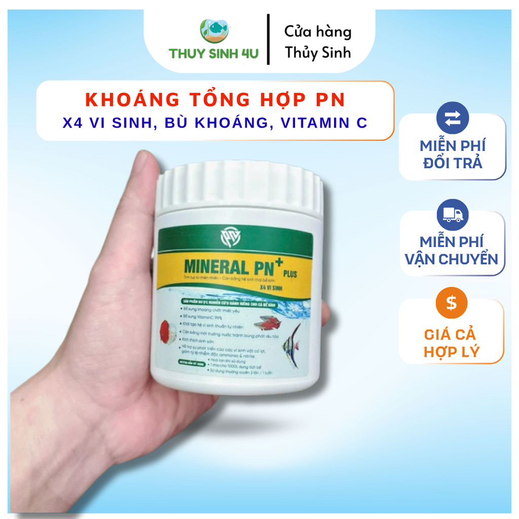 Khoáng bột tổng hợp MINERAL PN+ PLUS. X4 lần vi sinh, bổ sung khoáng, vitamin C và vi sinh đậm đặc