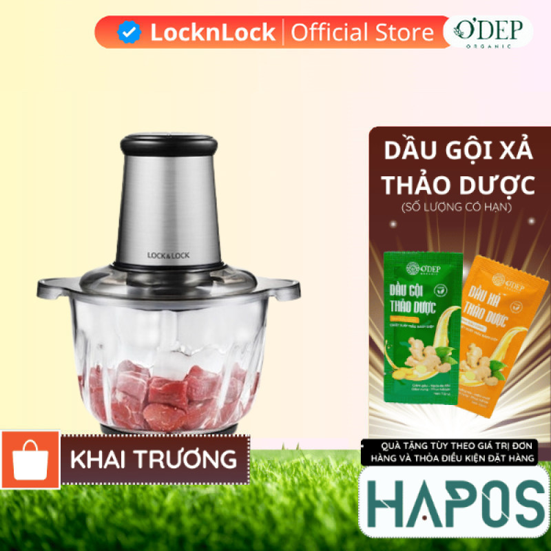 Máy xay thịt Meat Chopper LocknLock 2.4L, 400W Chính hãng, Màu bạc EJM186SLV   LOCKNLOCK - HAPOS HOF