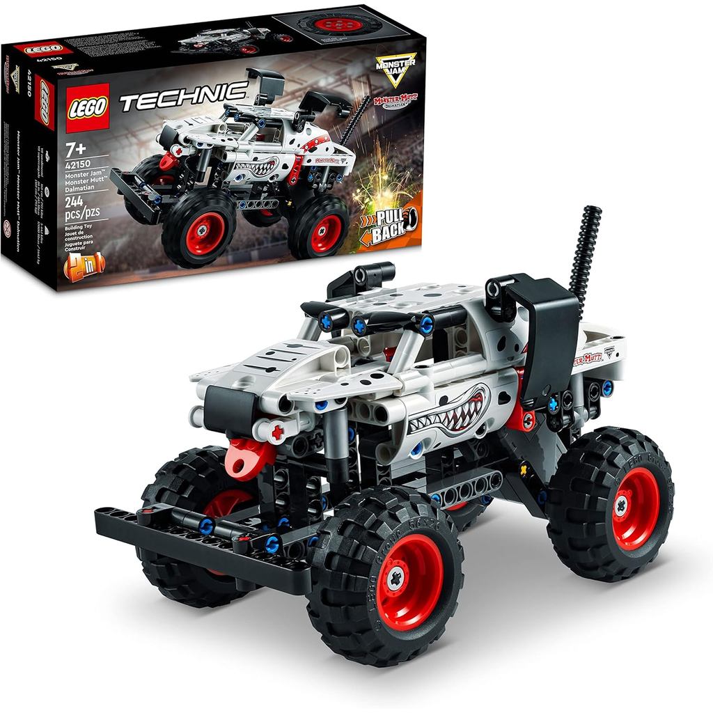 LEGO Technic Monster Jam Monster Mutt Dalmatian, Đồ chơi đua xe kéo lùi 2in1, Ý tưởng quà tặng sinh 
