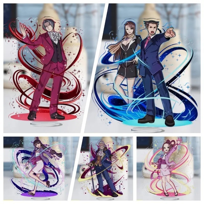 Standee Ace Attorney mô hình anime mica acrylic Phoenix Wright Miles Edgeworth trang trí bàn làm việ