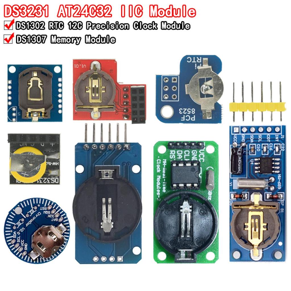 1 Chiếc PCF8563 DS3231 PCF8523 AT24C32 DS1302 DS2121SN IIC Đồng Hồ Thời Gian Thực Mô Đun Bộ Nhớ Cho 