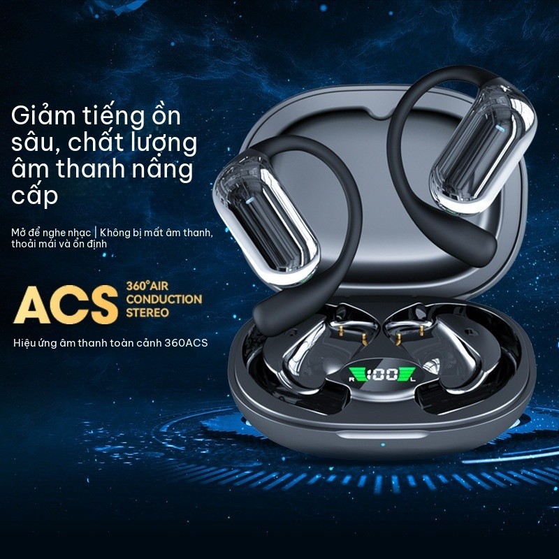 [Sẵn Sàng] Tai Nghe Bluetooth Không Dây Q16S Loại Tai Treo Không Trong Tai Tuổi Thọ Pin Siêu Dài Côn