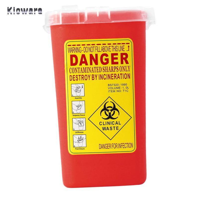 1 Quart Sharps Hộp Đựng Biohazard Kim Xử Lý Hình Xăm Thùng Rác