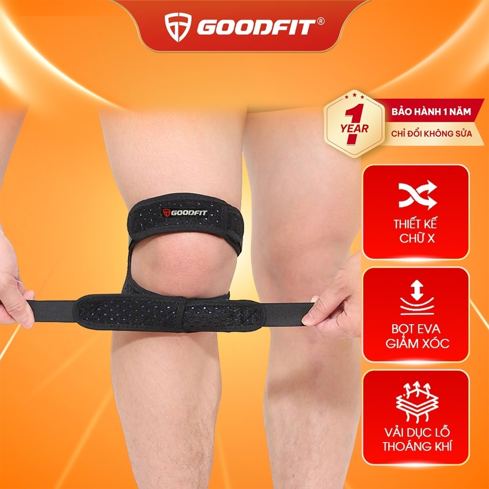 Băng gối thể thao bảo vệ kép co giãn 4 chiều, thoáng khí GoodFit GF521K