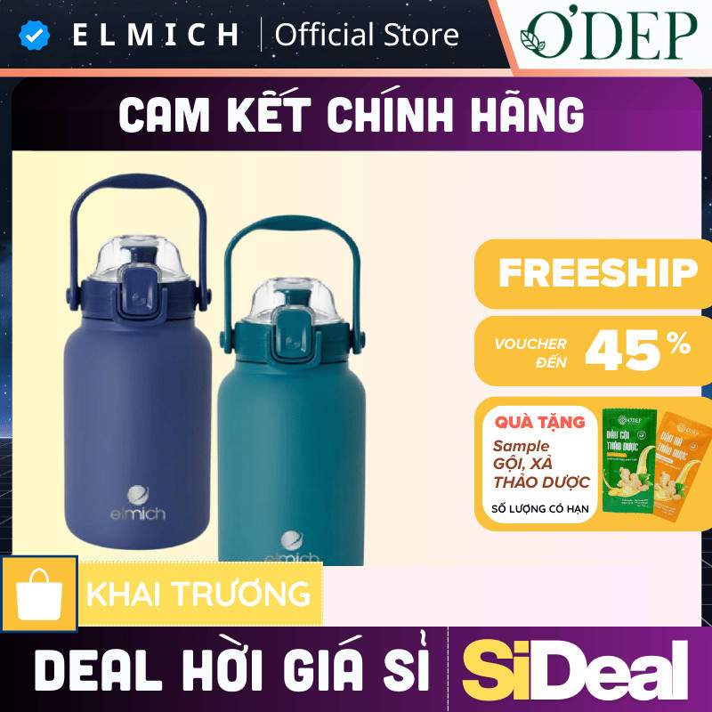 Bình giữ nhiệt inox 304 Elmich EL8373 dung tích 1.2L , Hàng chính hãng - SIDEAL SIA