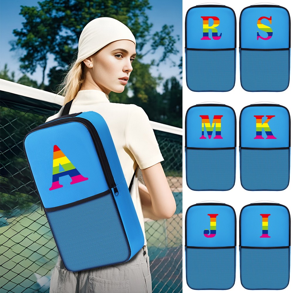 hot Durable Sports Bag Blue Nylon Pickleball Bag Waterproof Table Tennis Bag Rainbow Series