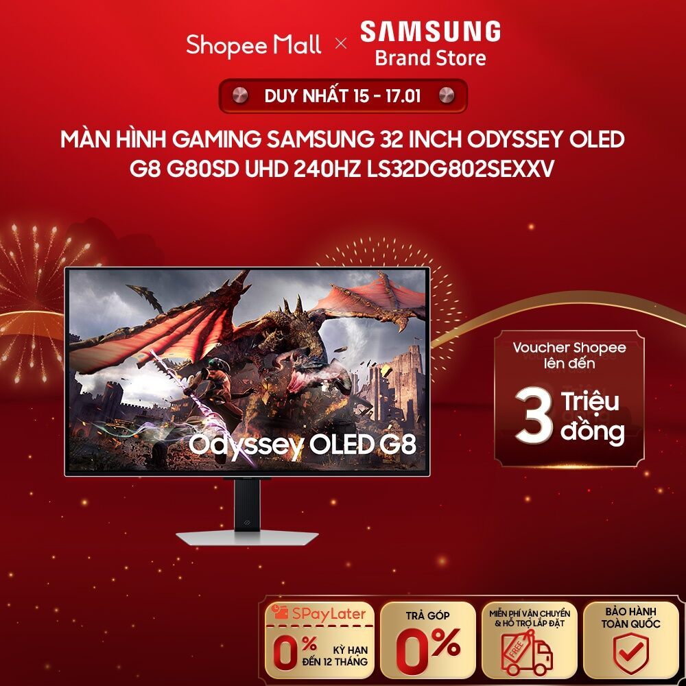 [MIỄN PHÍ VẬN CHUYỂN] Màn Hình Gaming Samsung 32 inch Odyssey OLED G8 G80SD UHD 240Hz LS32DG802SEXXV