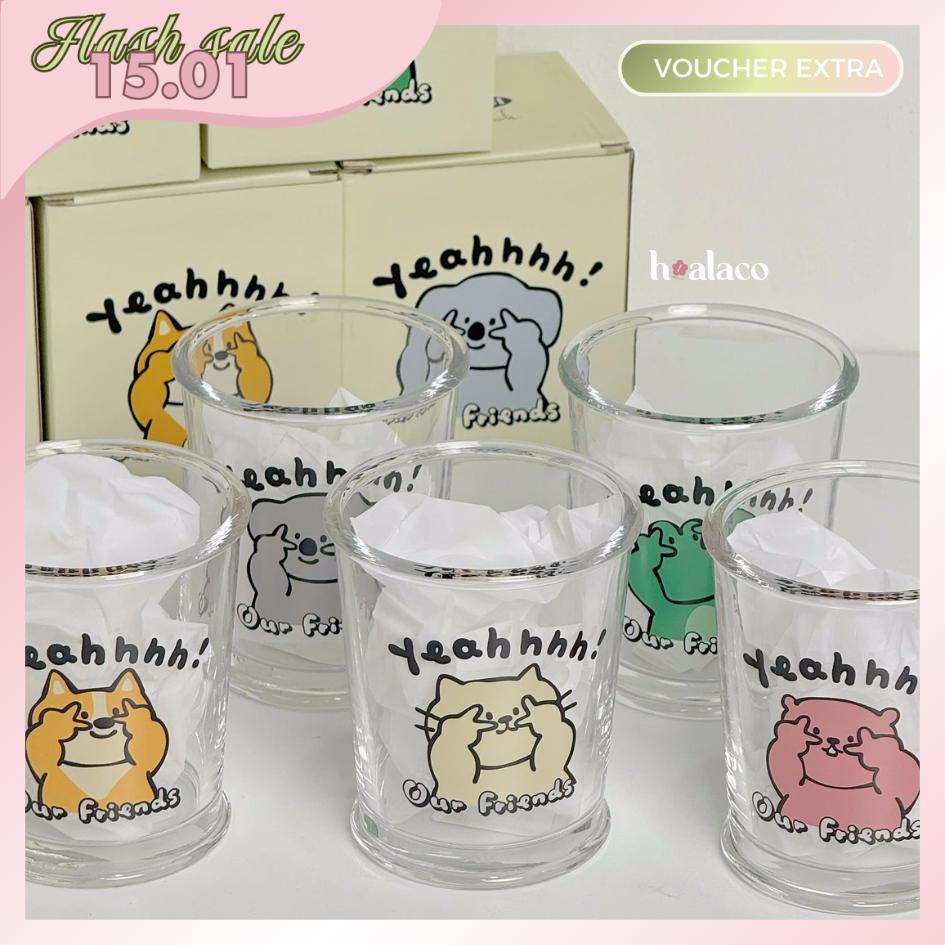 Ly thủy tinh Our Friend Bolimei, ly thủy tinh hoạt hình tặng bạn bè, ly thủy tinh in hình - hoalaco.