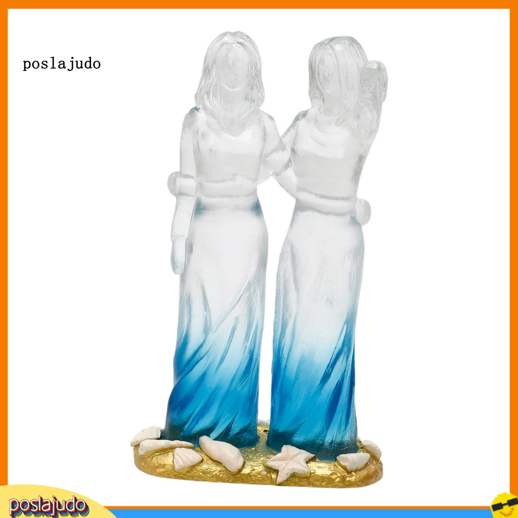 [poslajudo] Điêu khắc vẽ tay Điêu khắc tình bạn thanh lịch Phong cách thủy tinh biển Chị em Tượng đi