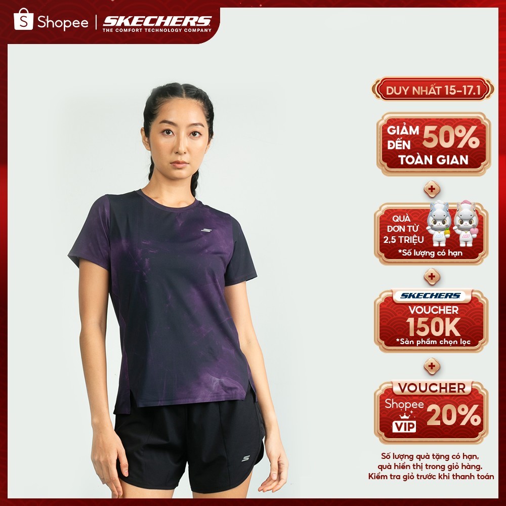 Áo Thun Tay Ngắn Nữ Skechers Running Performance Short Sleeve Tee - SP325W305-AP05