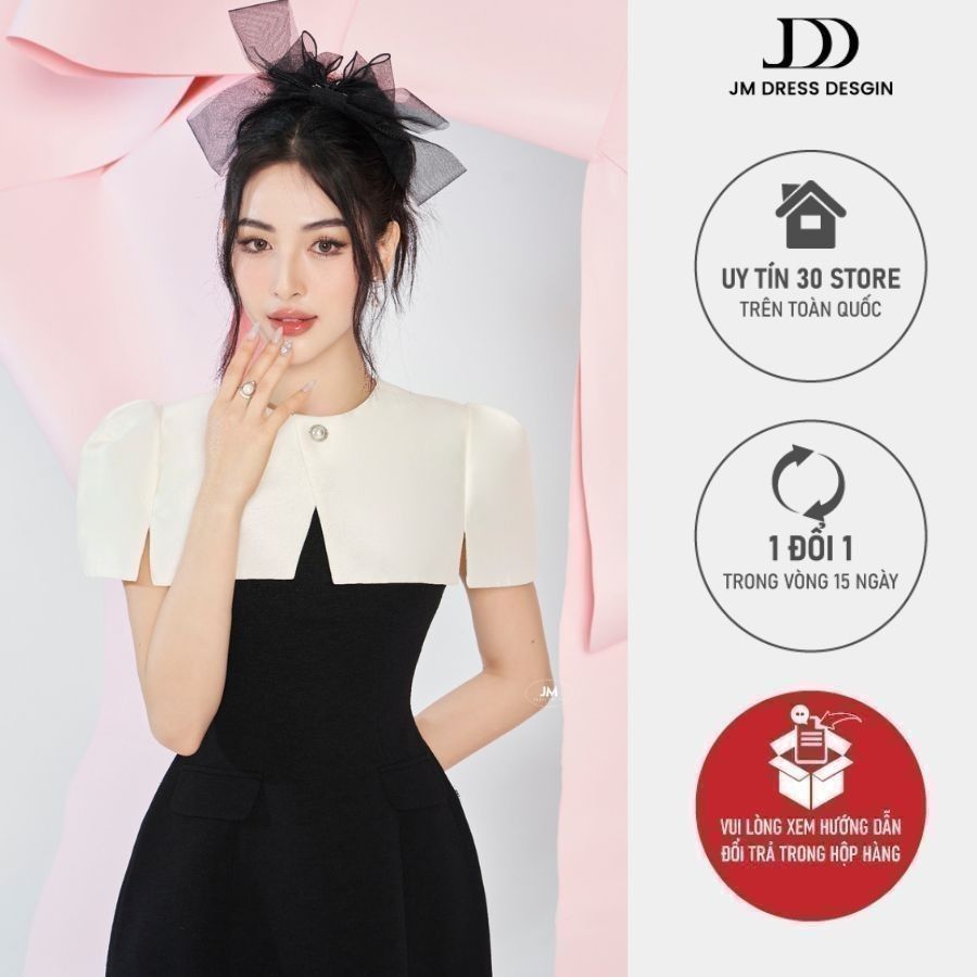 Đầm A giả áo khoác thun gân JM Dress Design 1S52.2302WF